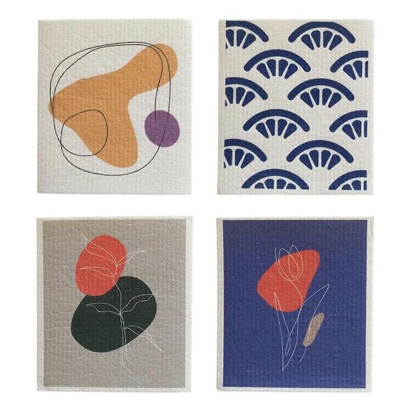 4 stk. non-woven rengøringsklude, vaskbare genanvendelige håndklæder til stil A Sty;le A