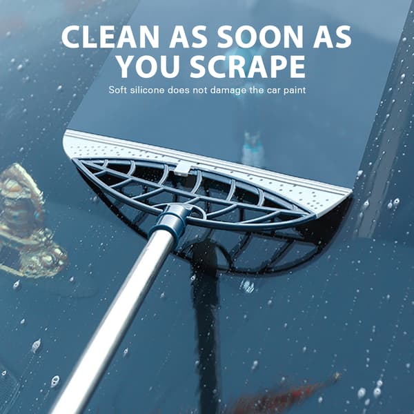 Multifunctional Magic Broom Retractable Floor Sweeper for Window Glass Cleaning Grey Gray