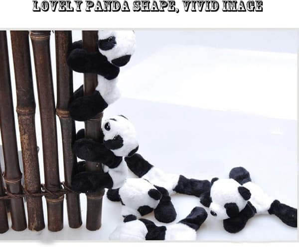 4-delars Panda Kylskåpsmagnet, Söt Mjuk Plysch Panda 3D Kylskåpsdekal