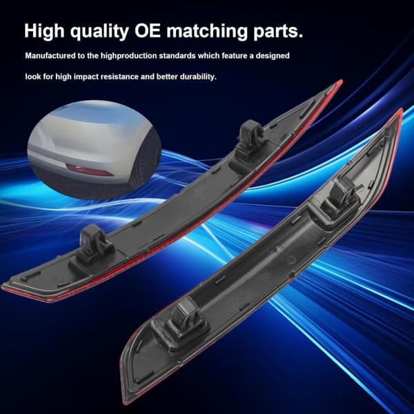 Left and Right Red Taillight Reflector for Polo 6R 6C from 2014 Rear Light Reflector Bumper Replacement 6C0945105B