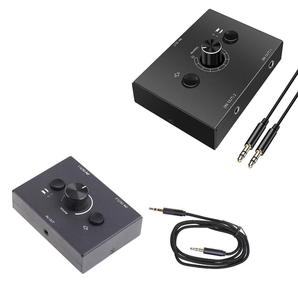 Stereo Audio Switch 2 indgange 1 udgang / 1 indgang 2 udgange Lyd