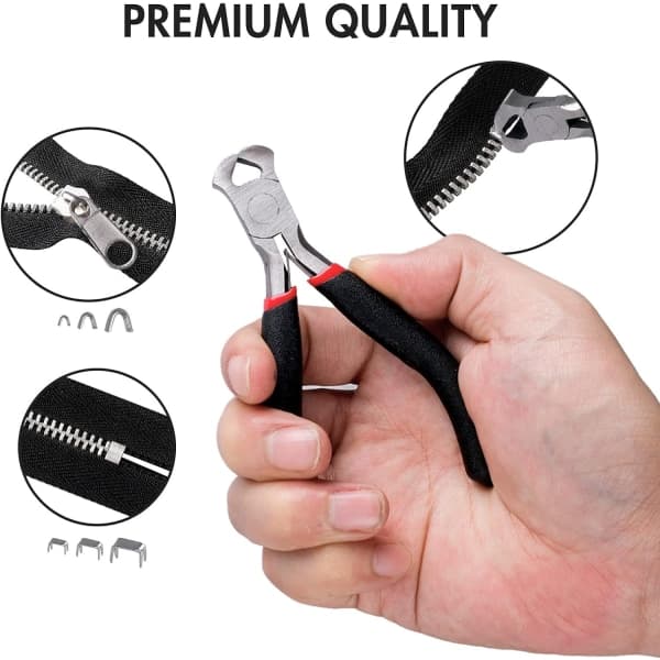 Sæt, 85 dele lynlås reparationssæt, 3 mm, 5 mm, 8 mm metal lynlås - Perfekt
