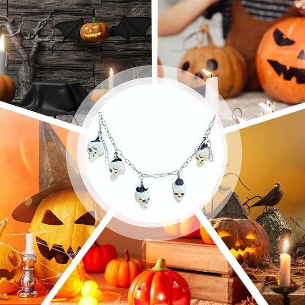 Girlander med hodeskaller til Halloween, festdekorasjon sammenlenket -