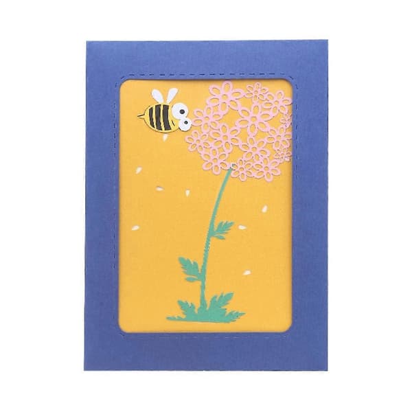 Creative Bee Flower 3D Pop Up Paper Greeting Card Thanksgiving Birthday Gift
