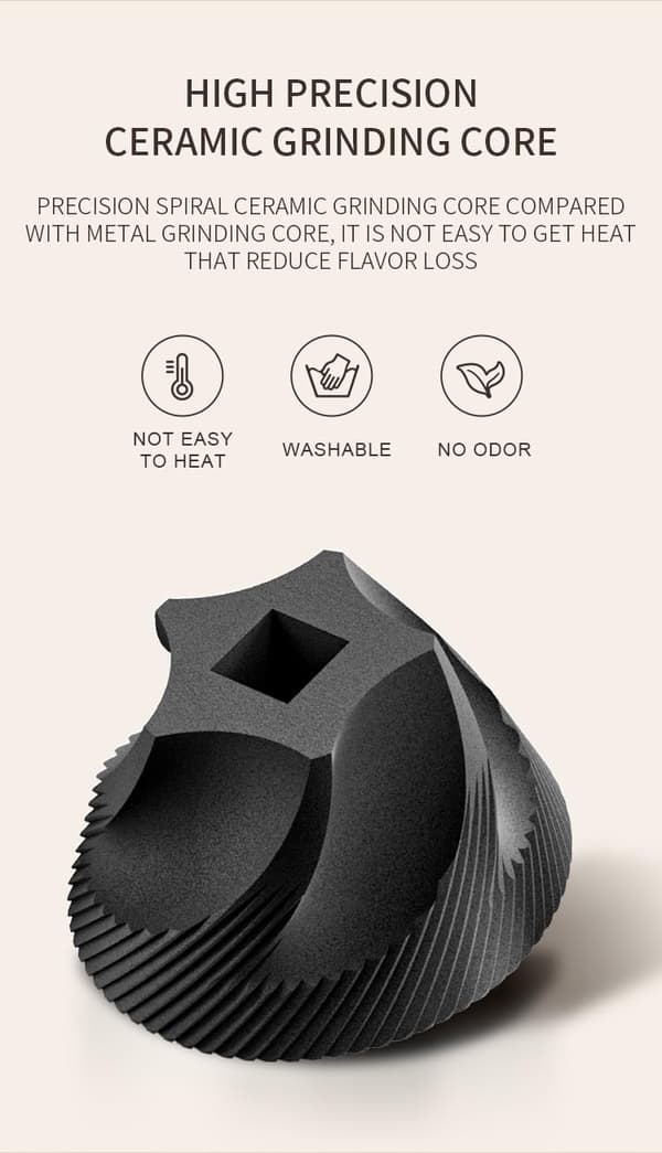 Manual Coffee Grinder, Hand-Operated Coffee Mill with High-Precision Ceramic Conical Burr, 30 Adjustable Settings