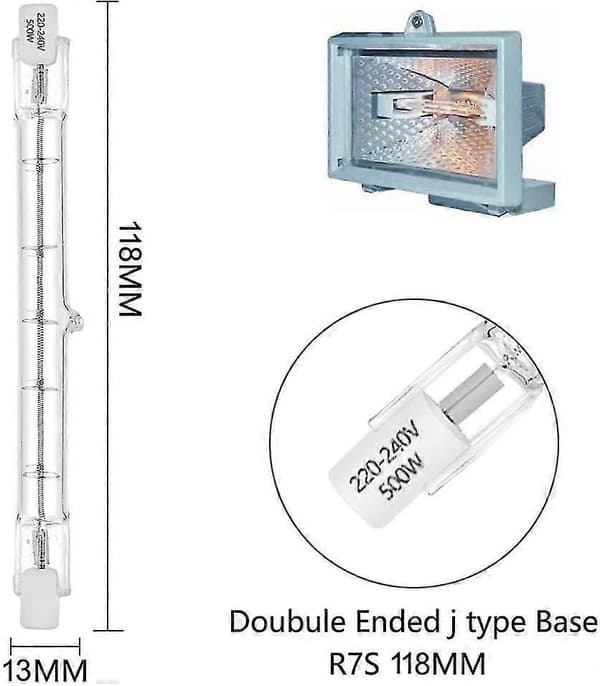 Halogenlampor R7s Eco 118 Mm 400 W 230 V Varmvit (4-pack)