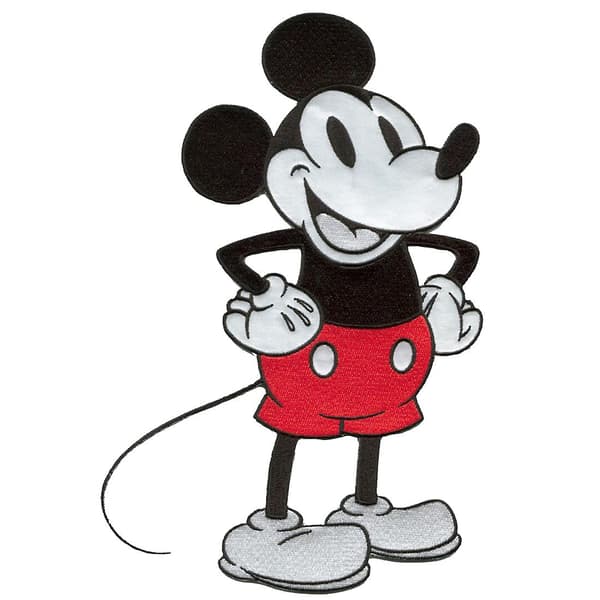Mærke - Mickey Mouse 90 år XL 02 Nineties Special Edition Disney - sort - 16,0 x 25,0 cm - Strygemærker