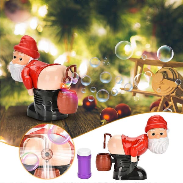 Bubble Machine Christmas Decorations for Home Christmas New Automatic Bubble Machine With Light Music Fun Santa Claus Bubble Toys 60ml Bubble Liquid
