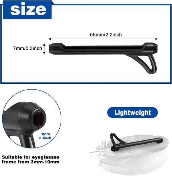 6 par glasögon öronkuddar med krok, halkfria silikonbågar
