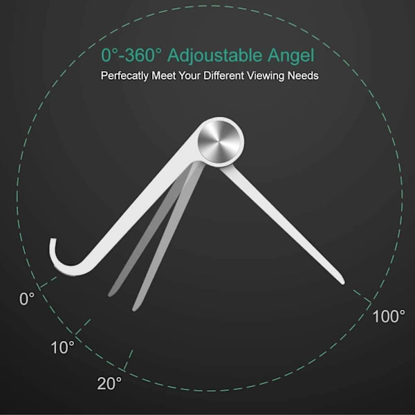 360° sammenleggbar telefonholder (hvit)