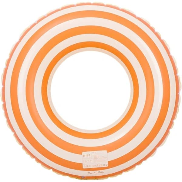 Retro Striped Thickened Inflatable Swim Ring, Summer Outdoor Beach Pool Float, Suitable for Adults