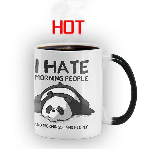 Jag Hatar Morgonmänniskor Färgskiftande Mugg Keramisk Termisk Kaffefrukostmugg