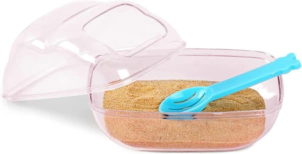 Large Hamster Sand Bath Container Transparent Cloud Hamster Bathroom with Scoop Set for Small Pet Cage