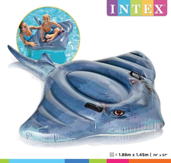 Intex Stingray Ride-On Oppustelig Pool Strand Flydelegetøj -57550NP