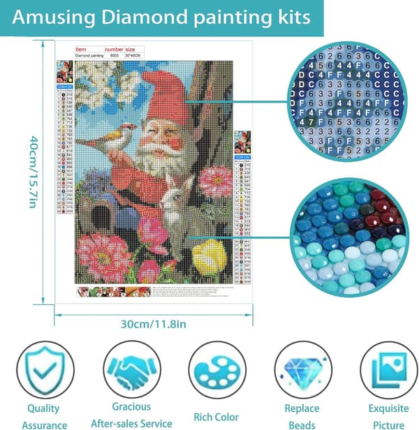 Julesæt diamantmaleri sæt, voksen dværg diamantmaleri sæt,