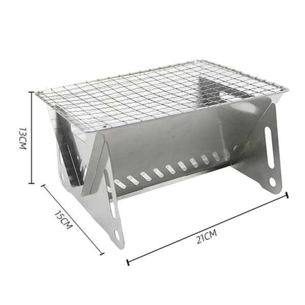 Foldbare grill i rustfrit stål, høj temperaturbestandig BBQ-komfur til camping A