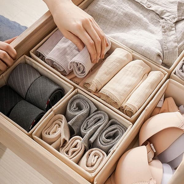 1 Set Underwear Storage Box Desk Organization Box Panties Socks Bra Box Foldable Storage Divider Wardrobe Organizer (B)