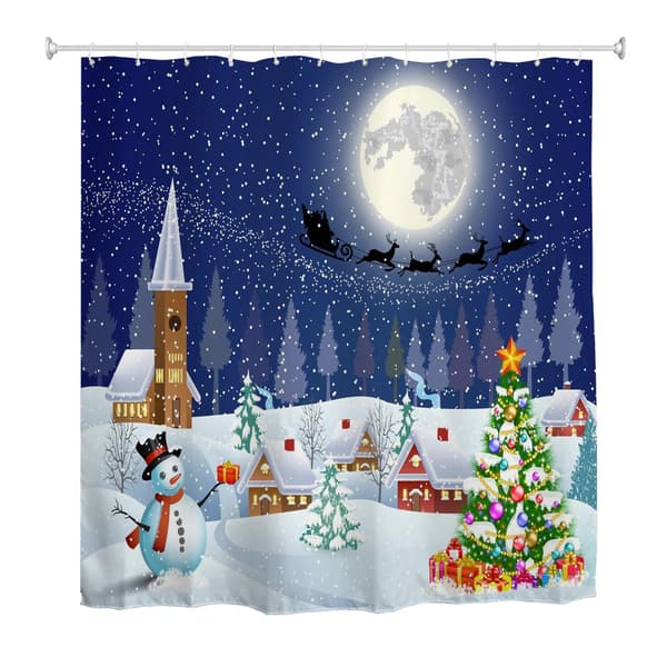 Snowman Christmas Simple Shower Curtain, 180*180cm
