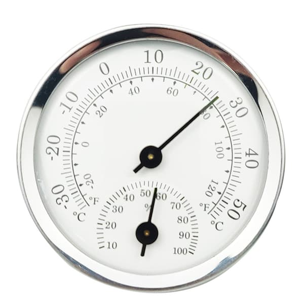 Ren Hvid Analog Indendørs Termometer Hygrometer Luftfugtighed Temperatur