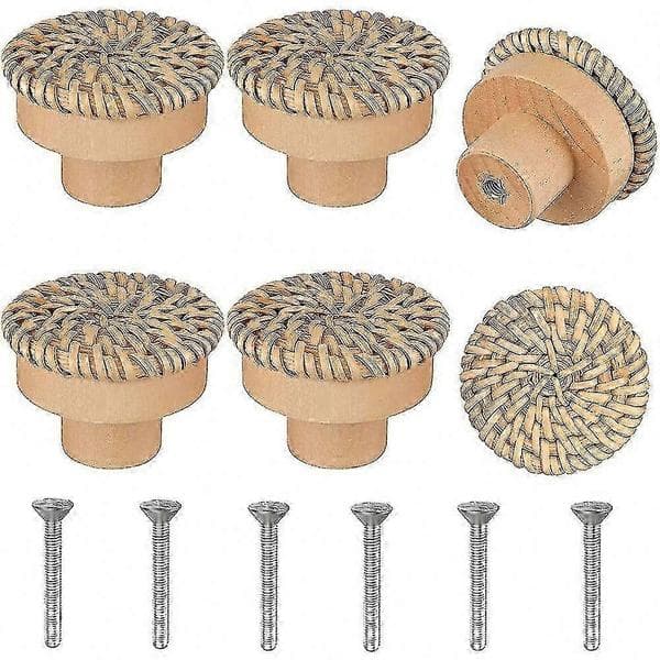 Round Decorative Knobs 6 Pcs for Furniture Cabinets Drawers Wardrobe Handles