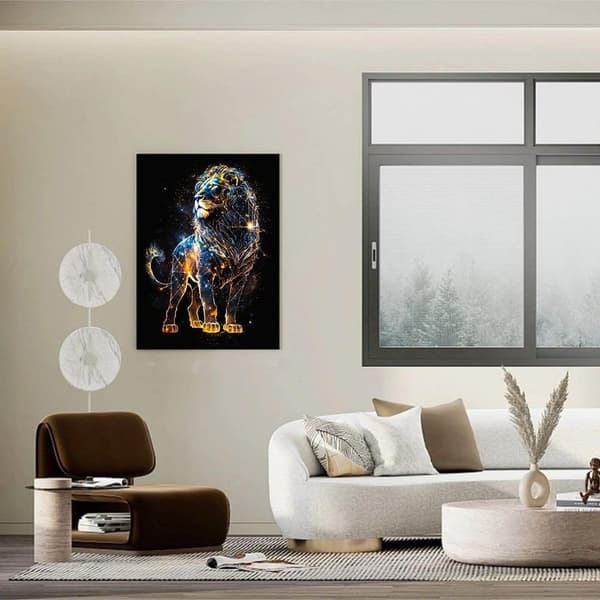 30x40cm 5D Diamond Painting Kit Lion Constellations DIY Full Round