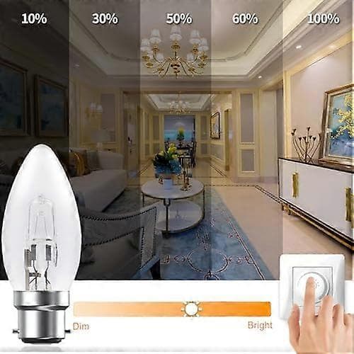 B22 Halogen Candle Bulbs 42W Dimmable, C35 Bayonet Cap Clear Bulb 2700K Warm White BC Candle Bulb for Chandelier, Wall Light, Table Lamp,