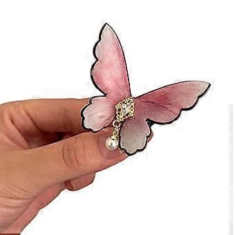 Glitterende Flatt Hårspenne 2000-talls Stil Balletcore Hodeplagg Dusker Hodeplagg Elegant Sommerfugl Søtt Hodeplagg Rosa Pink Pink