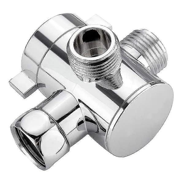 ABS Chrome 3-way Diverter Hose Connector T-shaped Adapter Connection For Angle Valve Hose Bath Shower A