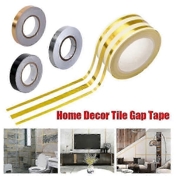 Waterproof Sealing Strip for Home Decoration, 20M Edge Decal for Tile Floor (Silver, 1.5cm Width) A