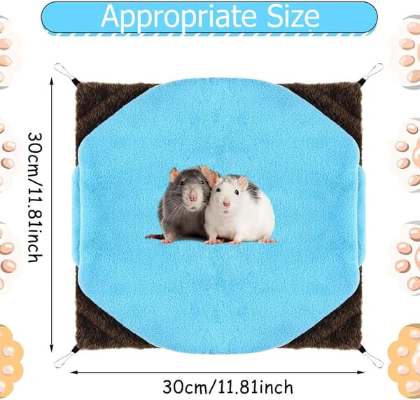 Hængende seng til gnavere - Blød og varm, til hamster, marsvin - 30 x 30 cm