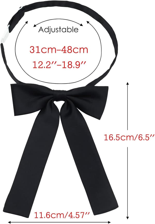 Sløyfe for kvinner, ensfarget polyester-sløyfe til uniform, skole, bryllup, cosplay, T-skjorte-tilbehør -