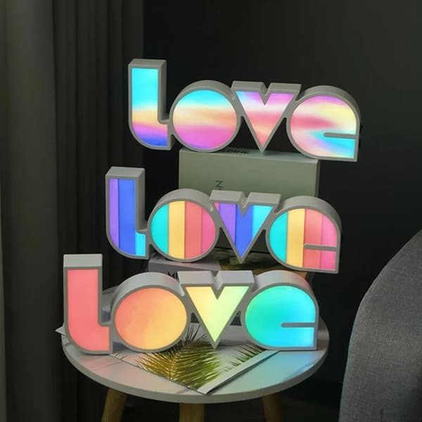 LOVE lysboks, lysende Marquee skilt A A