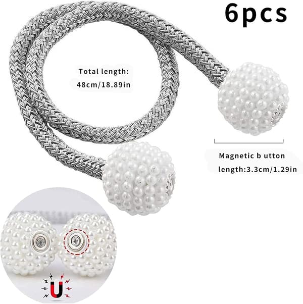 Magnetisk gardinholder, 6 styk gardinholdere, magnetisk gardin