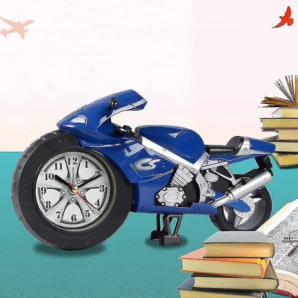 Creative Cartoon Alarm Clock Desk Decoration Motorcycle Clock for Home Office