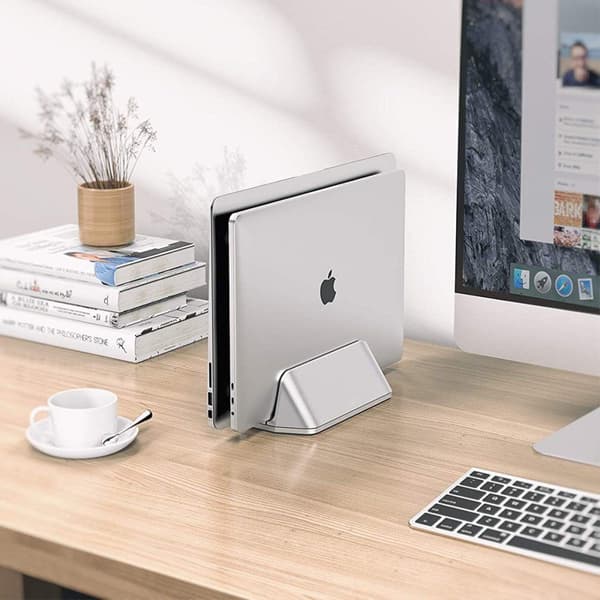 Vertikalt Laptopstativ i Aluminium, Justerbart Notebook-stativ