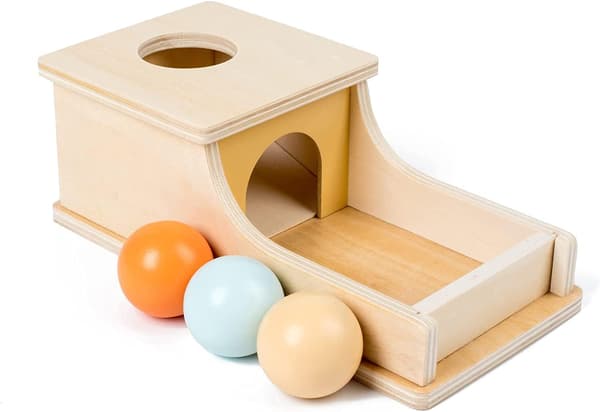 Montessori-kasse til objektpermanens, Montessori-legetøj til 1-årige