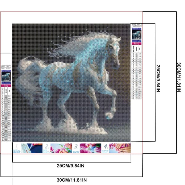 30 x 30 cm, DIY diamantmaling, bilder, krystall