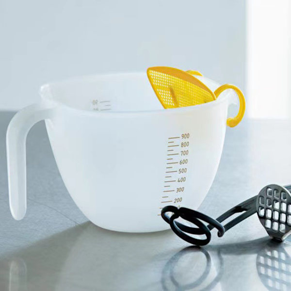 Filter Measuring Cup with Scale Household Egg Mixing Filter Large Capacity Multi-function Cup Egg Mixing Bowl Baking Filter Measuring Cup