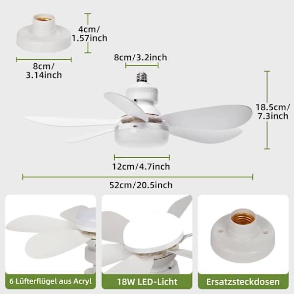 LED Loftventilator med Fjernbetjening & Integreret Lys