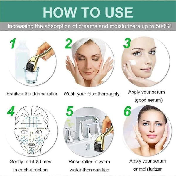 Dermaroller 0,5 mm dermaroller främjar hårväxt hudvård skönhetsverktyg