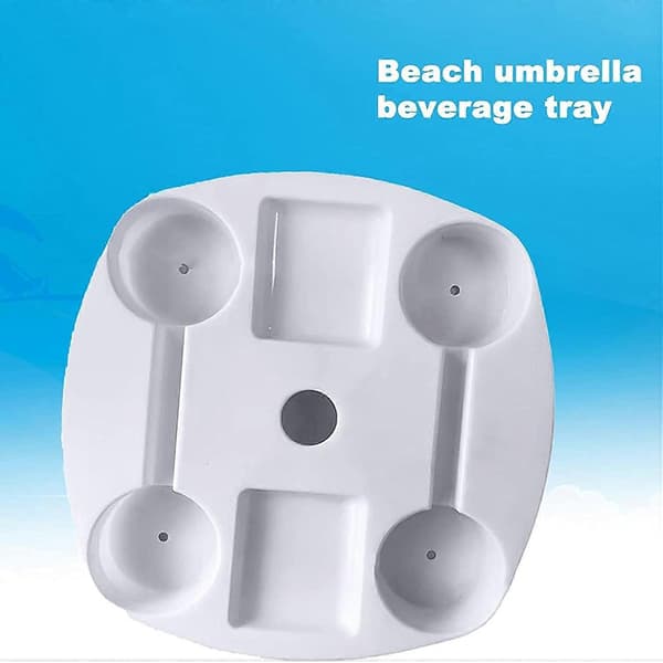 14,5 tommer paraplybakke - Paraplybakke med rum til krus og snacks | Parasolbordstativ til terrasse, strand, have, pool
