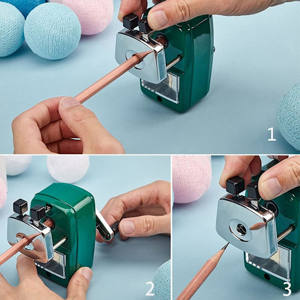 Pencil Sharpener, Hand-Cranked Pencil Sharpener, School and Office Desk Sharpener, Portable Pencil Sharpener, Rotary Sharpener for Students