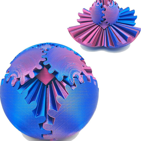 3D-tulostettu hammaspyöräpallo, pyörivä pallo tai kuutiomainen fidget-lelu, hammaspyöräpallo, hammaspyöräpallo pop fidget-lelu, stressipallo, 8 cm