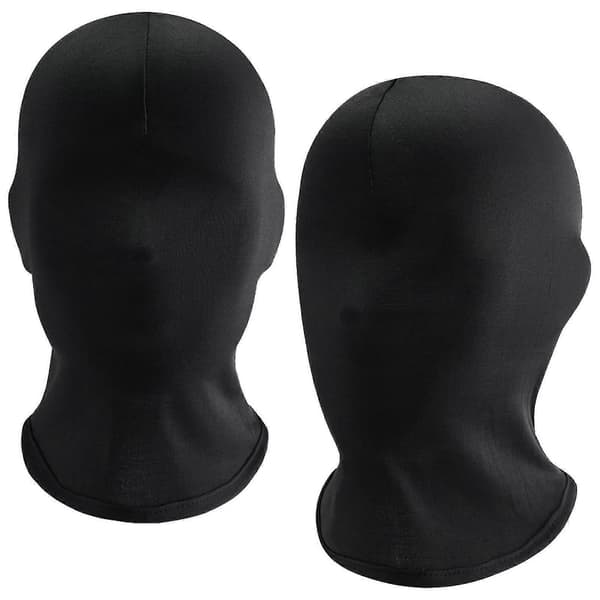Sort Morph Maske 2-pak Fuld Dækning Halloween Spandex Hætte Hovedmaske