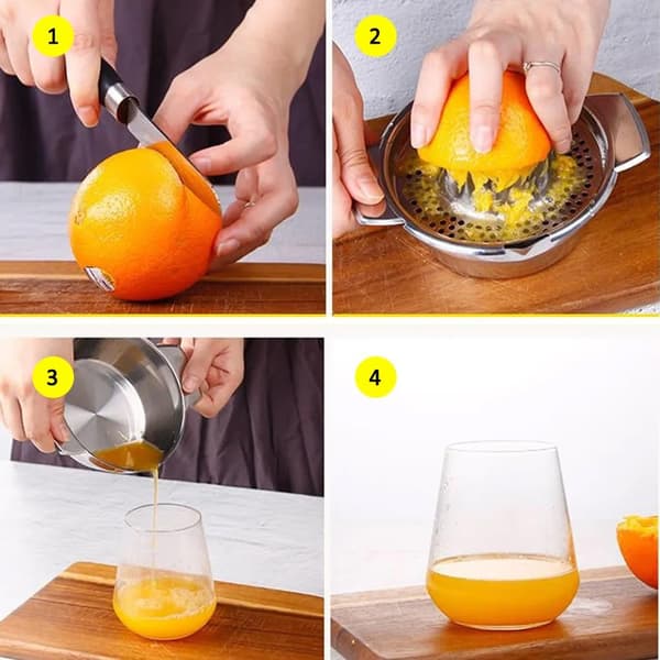 Citruspress i rustfrit stål, manuel juicer til lime, citrusfrugter og appelsiner