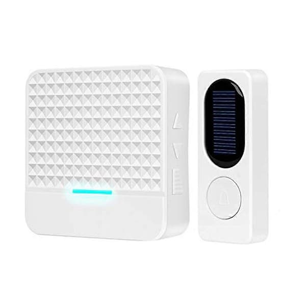 Wireless Doorbell with LED Night Light, Solar Doorbell Waterproof Ringtone Remote Control Panel Push