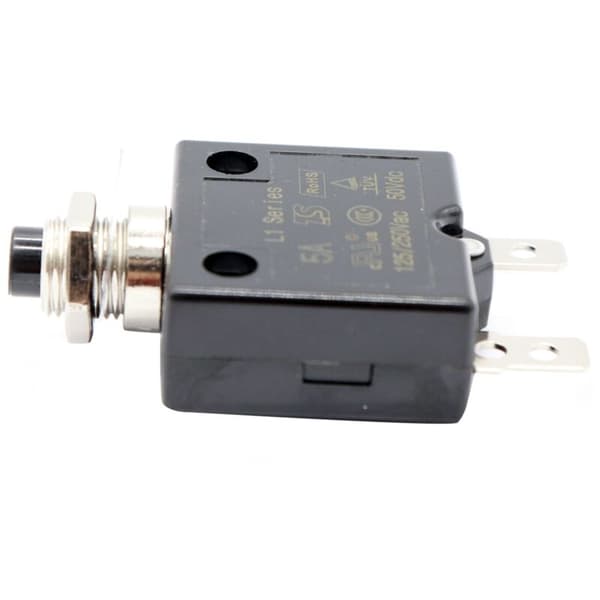 1 X 5A 12V/24V Resettable Thermal Panel Circuit Breaker with Push Button and Waterproof Cap