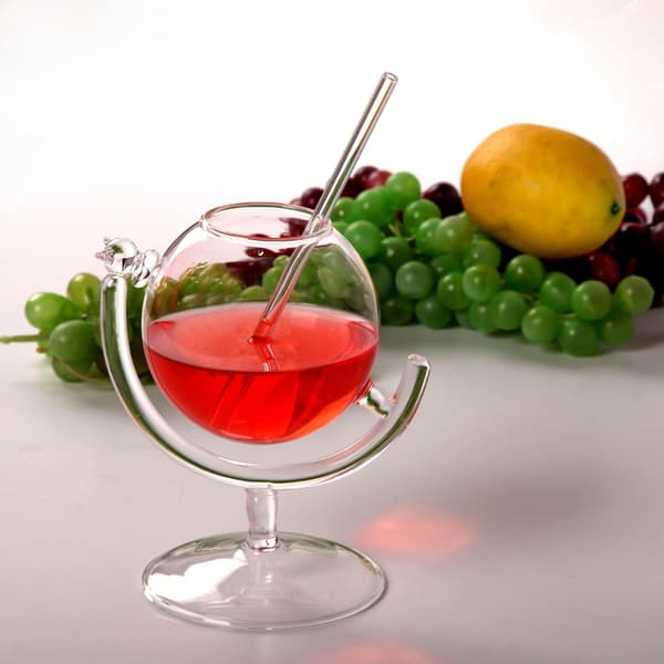 (Globkopp transparent diameter 8*14.3*9.3cm) 1st 300ML Kreativt transparent glasklocka dricksglas rött vinglas