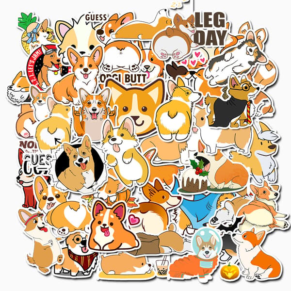 50 søde corgi-klistermærker