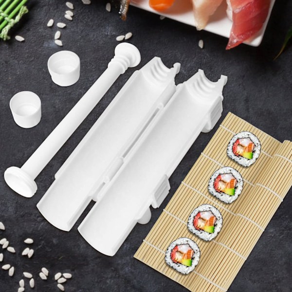 Sushi Maker-kit, Sushi Maker Roll, Sushi Bazooka, Sushi Maker, Sushi Maskin, Sushiformar för Nybörjare, med Bambumatta och Duk